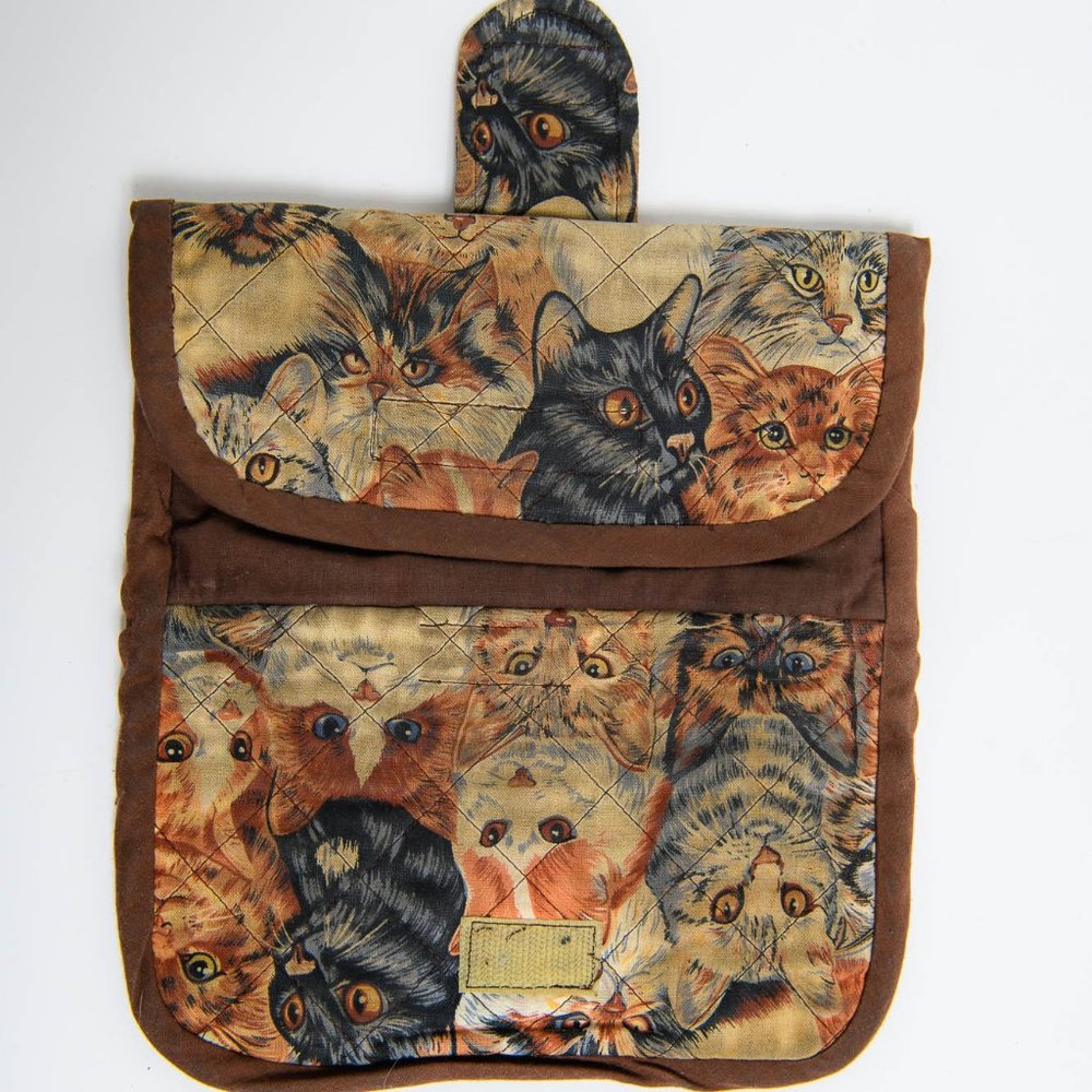Vintage Cat Wallet Clutch Purse Makeup Travel Bag